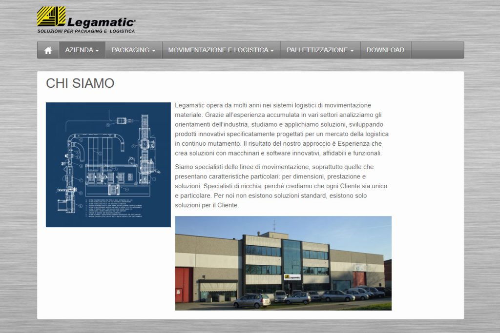 pagina "Chia Siamo" sito web Legamatic, Azienda di Bosco di Scandiano (RE)