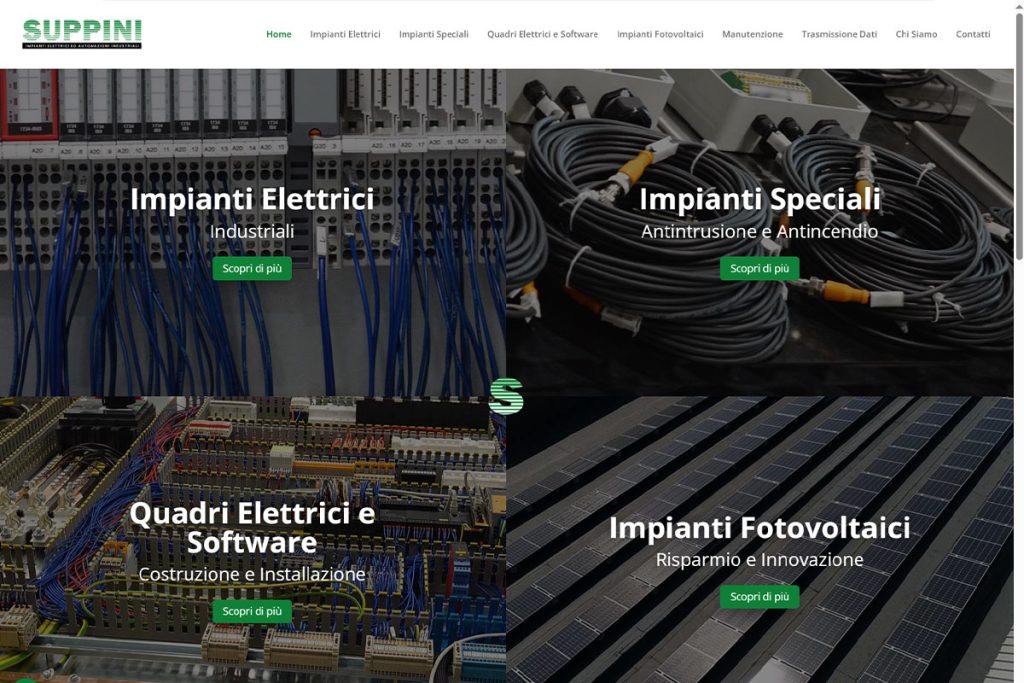 Immagine homepage sito web aziendale di Suppini S.r.l. Azienda di elettricisti a Zola Predosa (BO)